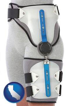 an orthopedic hip brace - with California icon