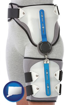 an orthopedic hip brace - with Connecticut icon