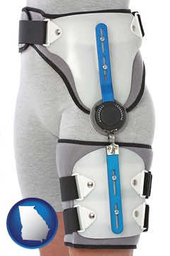 an orthopedic hip brace - with Georgia icon