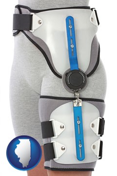 an orthopedic hip brace - with Illinois icon