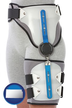 an orthopedic hip brace - with Kansas icon