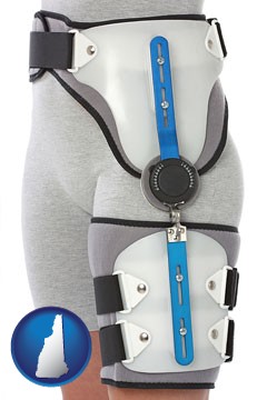 an orthopedic hip brace - with New Hampshire icon