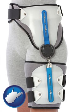 an orthopedic hip brace - with West Virginia icon